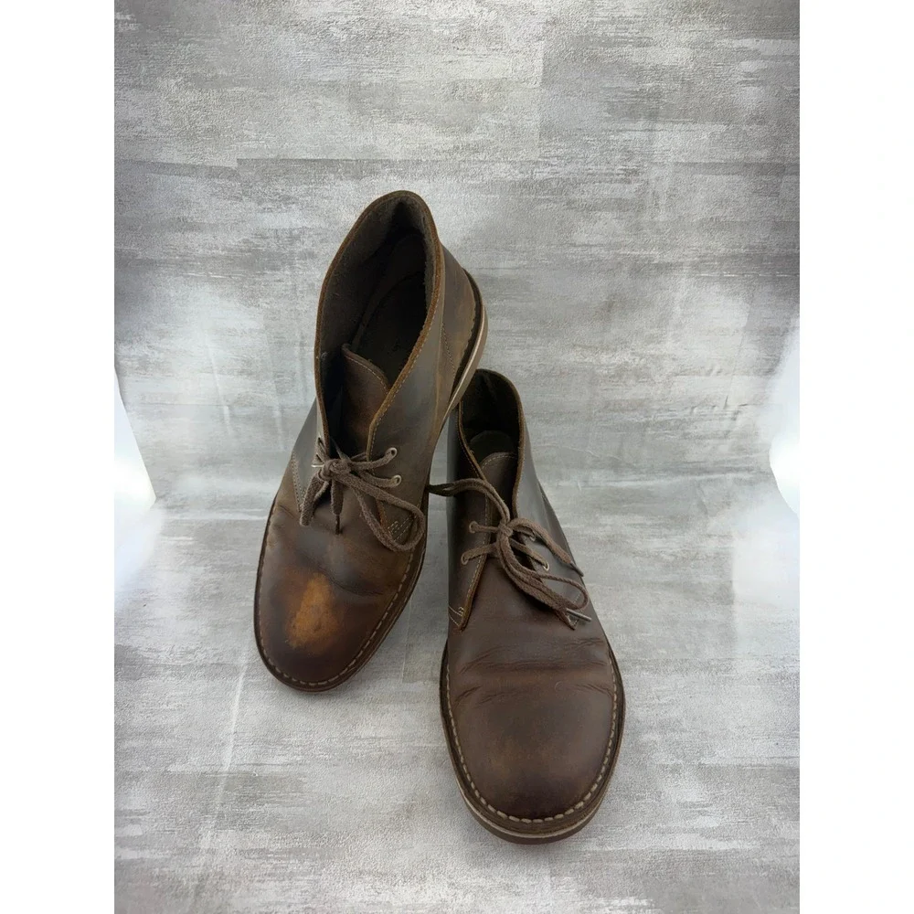 Clarks Bushacre 3 Men Beeswax Brown Leather Chukka Desert Boots 2608 286 Sz 10M